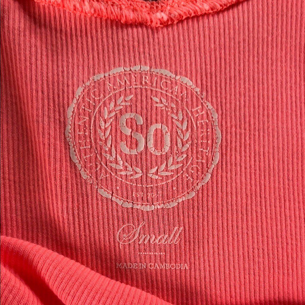 SO Vibrant Coral Tank Top - Picture 2 of 5